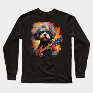 Poodle Playing Guitar Long Sleeve T-Shirt